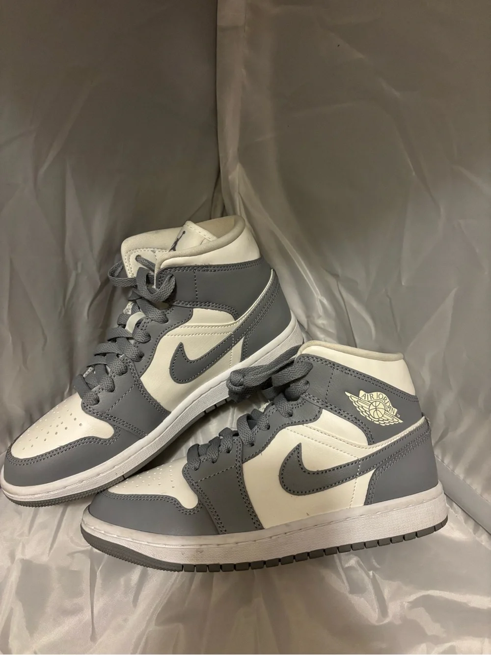 Nike Mid-Top Sneakers in Gray & White